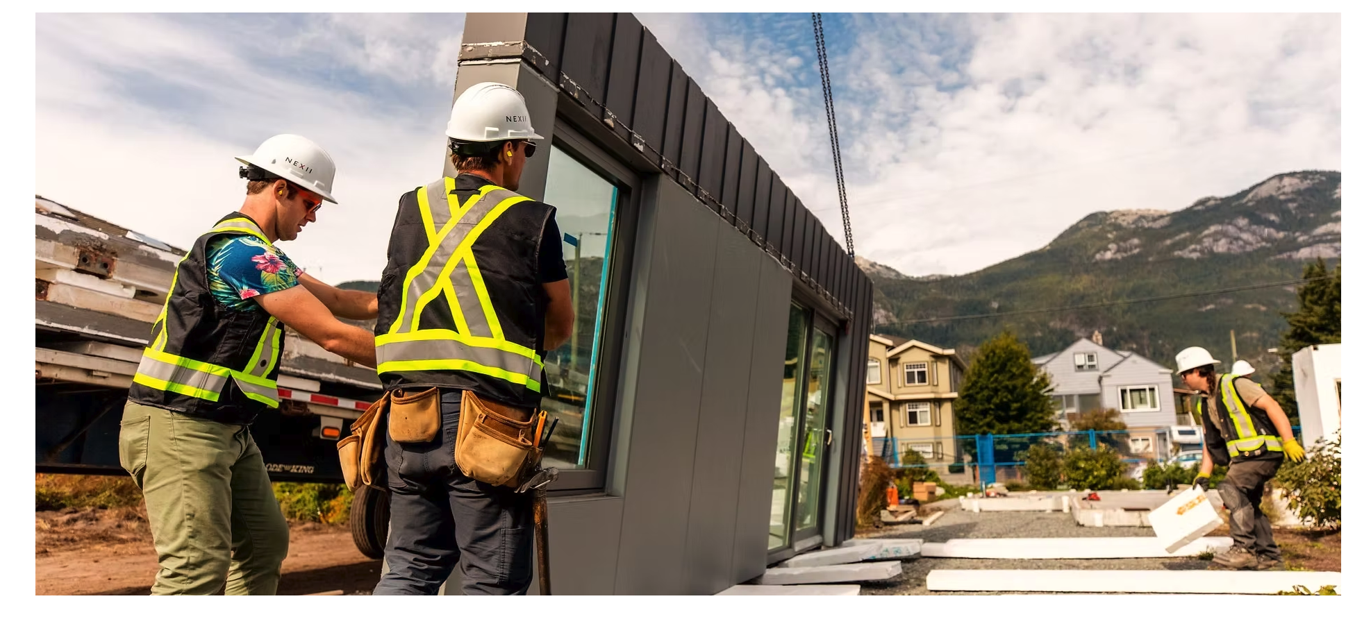 Nexii Deconstruction — Squamish aerial view with crane